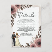 Elegante rustieke Waterverf Floral Romantische bru Informatiekaartje (Voorkant)