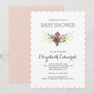 Elegante rustieke Wildbloemen Waterverf Baby showe Kaart