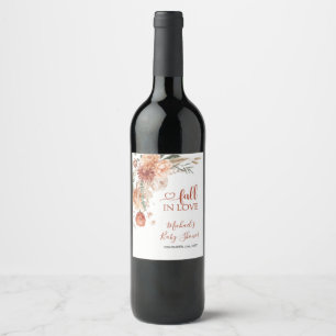 Elegante Rustieke Wildflower Herfst in Liefde Baby Wijn Etiket