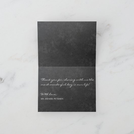 Elegante rustieke winter dank u bruiloft bedankkaart (Binnen)