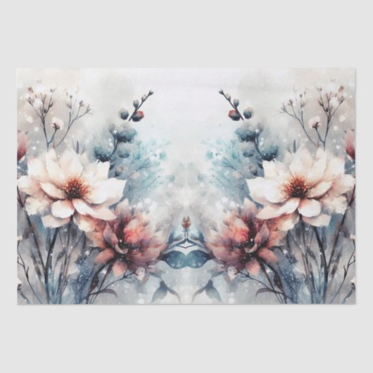 Elegante rustieke winter  geïnspireerde bloem tissuepapier (Voorkant)