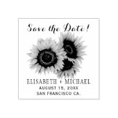 Elegante rustieke zonnebloem chique bruiloft save  	rubberstempel (Afrduk)