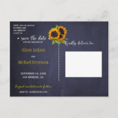 Elegante rustieke zonnebloem herfst save the date  aankondigingskaart (Achterkant)