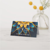 Elegante saffier en gouden bloemenbruiloft (Voorkant)