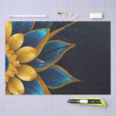 Elegante saffier en gouden bloemenbruiloft tissuepapier (Craft)