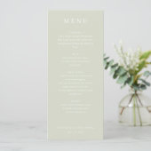 Elegante Sage Bruiloftsmenu Menu (Staand voorkant)