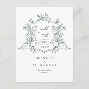 Elegante Sage Franse Tuin Bruiloft Save the Date Briefkaart