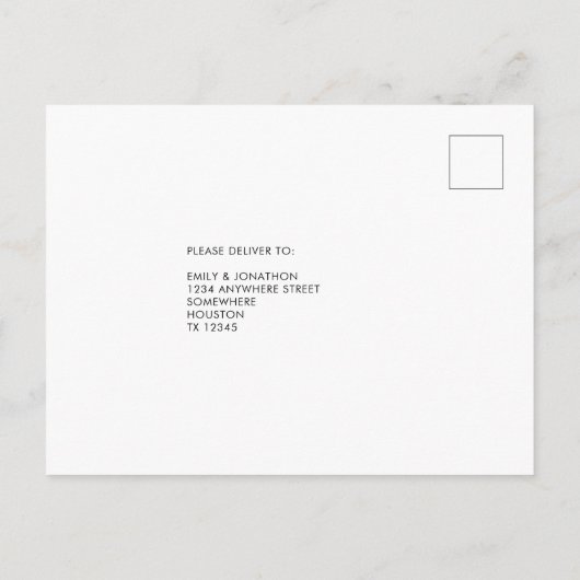 Elegante Sage gebladerte Zwart Script Wedding RSVP Uitnodiging Briefkaart (Achterkant)