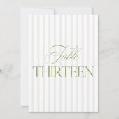 Elegante Sage Green & Beige Trouwtafel Nummer Kaart (Voorkant)