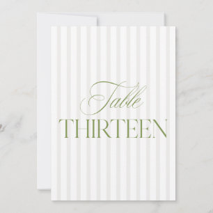 Elegante Sage Green & Beige Trouwtafel Nummer Kaart