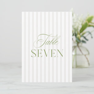 Elegante Sage Green & Beige Trouwtafel Nummer Kaart