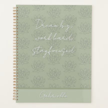 Elegante Sage Green Bloemen Lotus Dream Big