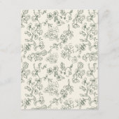 Elegante Sage Green Bloemenbruiloft Informatiekaartje (Achterkant)