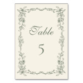 Elegante Sage Green Bloemenbruiloft Kaart (Voorkant)