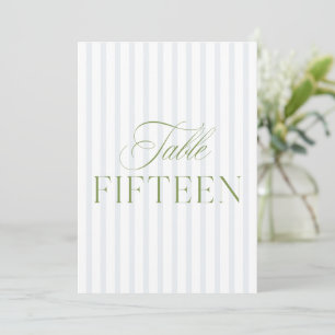 Elegante Sage Green & Blue Wedding 15 Tafelnummer