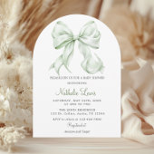 Elegante Sage Green Bow Baby shower Genderneutraal Kaart