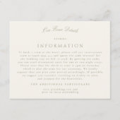Elegante Sage Green Cream Script Wedding Details Informatiekaartje (Voorkant)