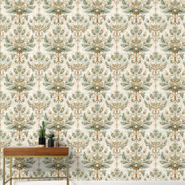 Elegante  Sage Green en CreamDamask Behang