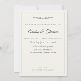 Elegante Sage Green Eucalyptus Botanische Trouwkaa Kaart