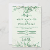 Elegante Sage Green Floral bruiloft uitnodiging (Voorkant)