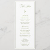 Elegante Sage Green Garden Wedding Menu (Voorkant)