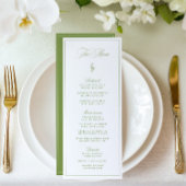 Elegante Sage Green Garden Wedding Menu