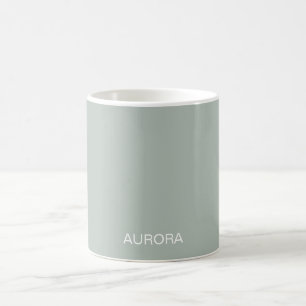 Elegante Sage Green gepersonaliseerde naam - Koffiemok