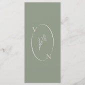 Elegante Sage Green Minimalist Boho Floral Wedding Menu (Achterkant)