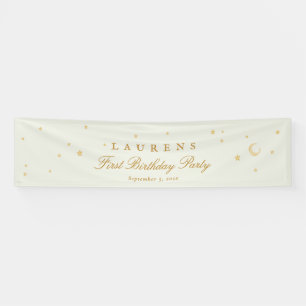 Elegante Sage Green Stars Verjaardagsfeest Welkom Spandoek