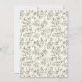 Elegante Sage Green Victoriaans bruiloft Kaart (Achterkant)