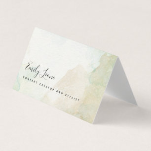 Elegante Sage Green Waterverf gevouwen Visitekaartjes