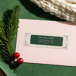 Elegante Sage Groene Bloemen Custom Family Etiket