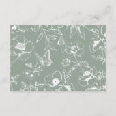 Elegante Sage Groene Bloementuin Bruiloft RSVP Informatiekaartje (Achterkant)
