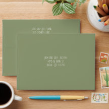 Elegante Sage Groene Bruiloft Mailing Envelop