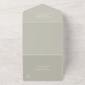 Elegante Sage Groene Maaltijd Entree Bruiloft RSVP All In One Uitnodiging (Buitenkant)