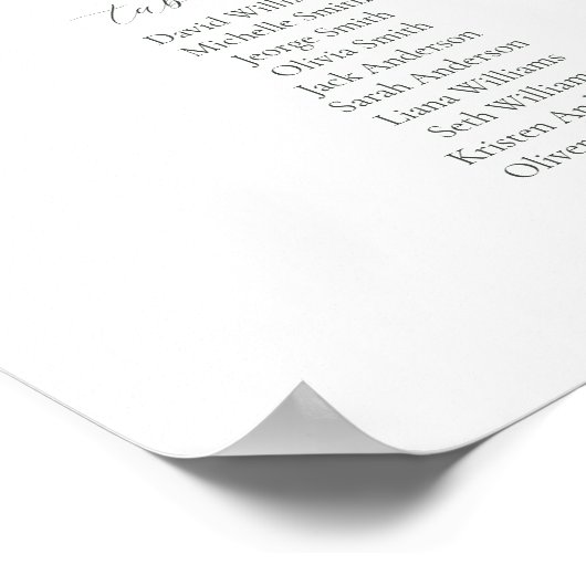 Elegante Sage Script Kleur 9 tafel Zitgrafiek Poster (Hoek)