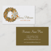 Élégante saison d'automne Carte de visite de couro (Devant / Derrière)