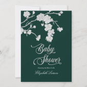 Elegante Sakura Kersenbloesem Baby Shower Groen Kaart (Voorkant)