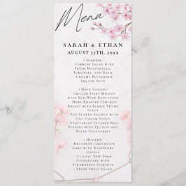 Elegante Sakura Roze bloemenkersenbloesem Bruiloft Menu