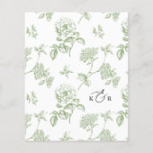 Elegante Salie Bloem Moderne Script Huwelijksmenu (Achterkant)