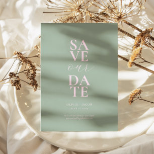 Elegante Salie Blush Roze Minimalistische Bruiloft Save The Date