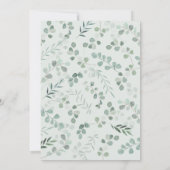 Elegante Salie Eucalyptus bruiloft uitnodiging (Achterkant)