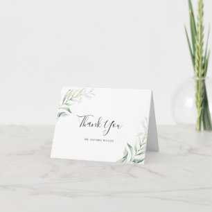 Elegante Salie Groene Eucalyptus Bruiloft Bedankkaart