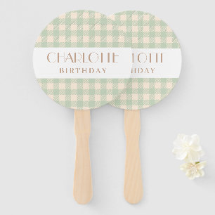 Elegante salie groene preppy gingham plaid gecontr handwaaier