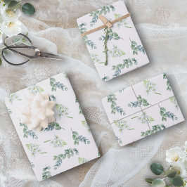 Elegante Salie Groene Waterverf Botanische Bladere Inpakpapier Vel
