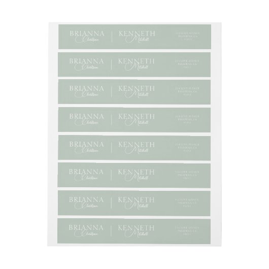 Elegante salie met wit en modern script bruiloft (Vel)