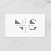 Elegante salie minimalistische QR-code professione Visitekaartje (Voorkant)