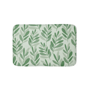 Elegante Salie & Olijfblad Natuur Patroon Badmat