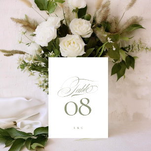 Elegante Salie op Witte Kalligrafie Bruiloft Kaart