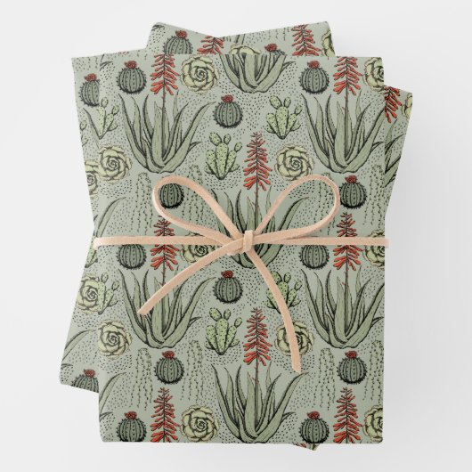 Elegante salie, Sinaasappel & witte bloemmotief Bl Inpakpapier Vel (In situ)